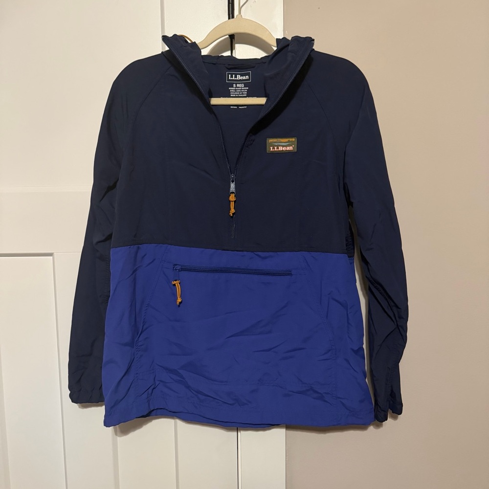 L.L. Bean Navy and Royal Blue Half-Zip Pullover Anorak